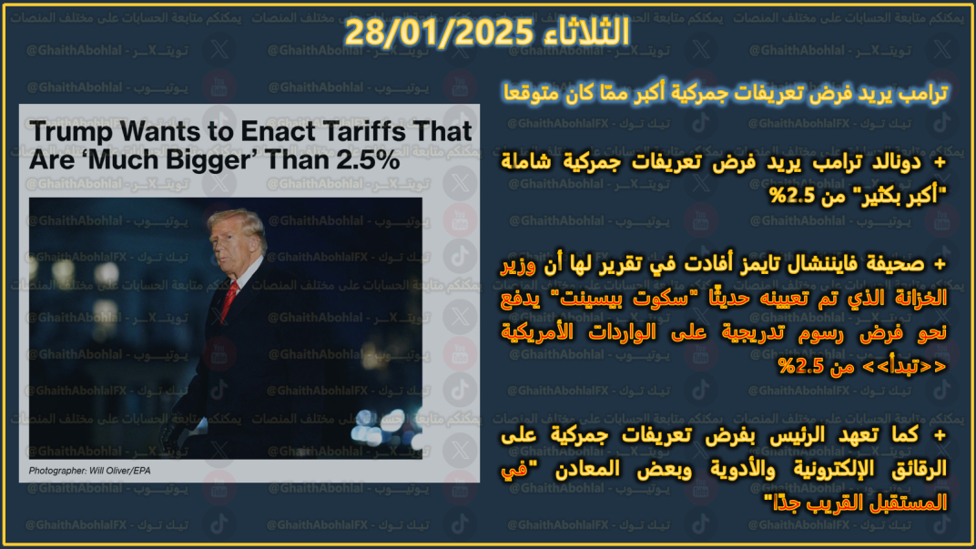 فايننشال تايمز تقول أن ترامب سيفرض رسوم أكبر بكثير مما كان متوقعا