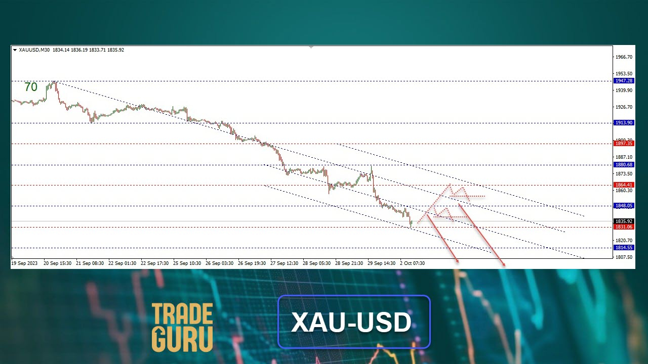 الشكل الرقمي الهابط والذي يقيس المدي السعري لاداء الاتجاة 