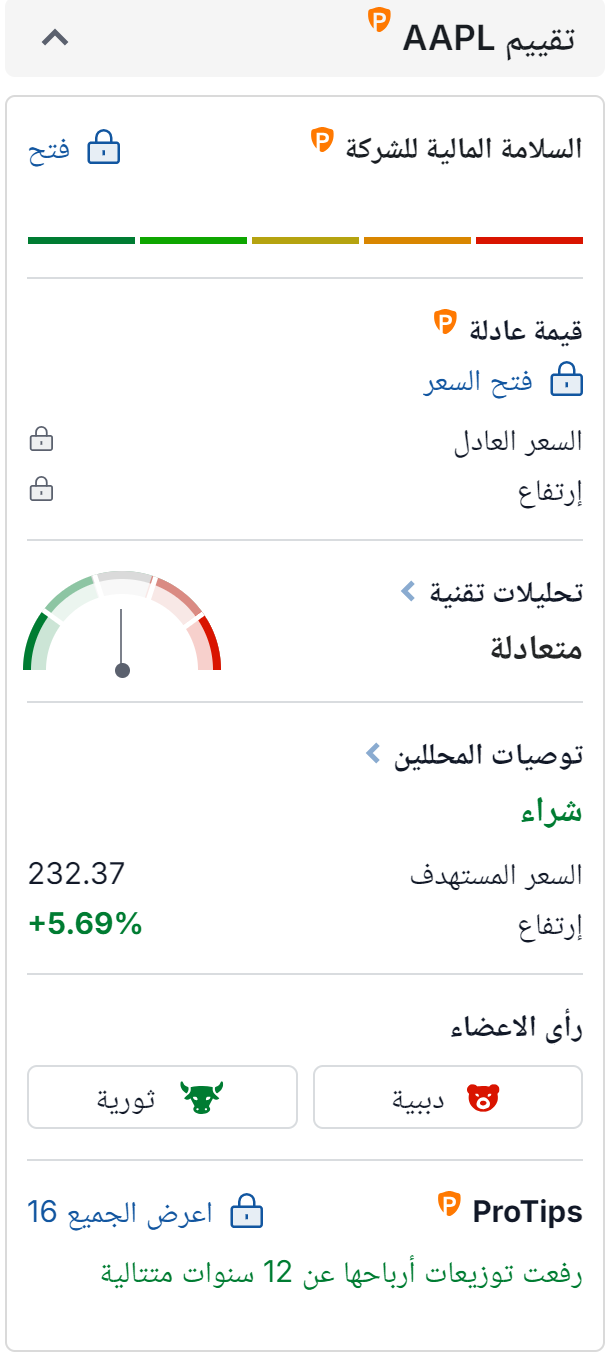 InvestingPro واتجاهات آبل