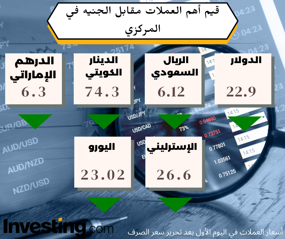 العملات الأجنبية مقابل الجنيه