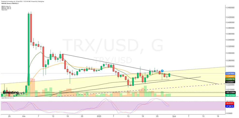 ترون الرسم البياني لسعر