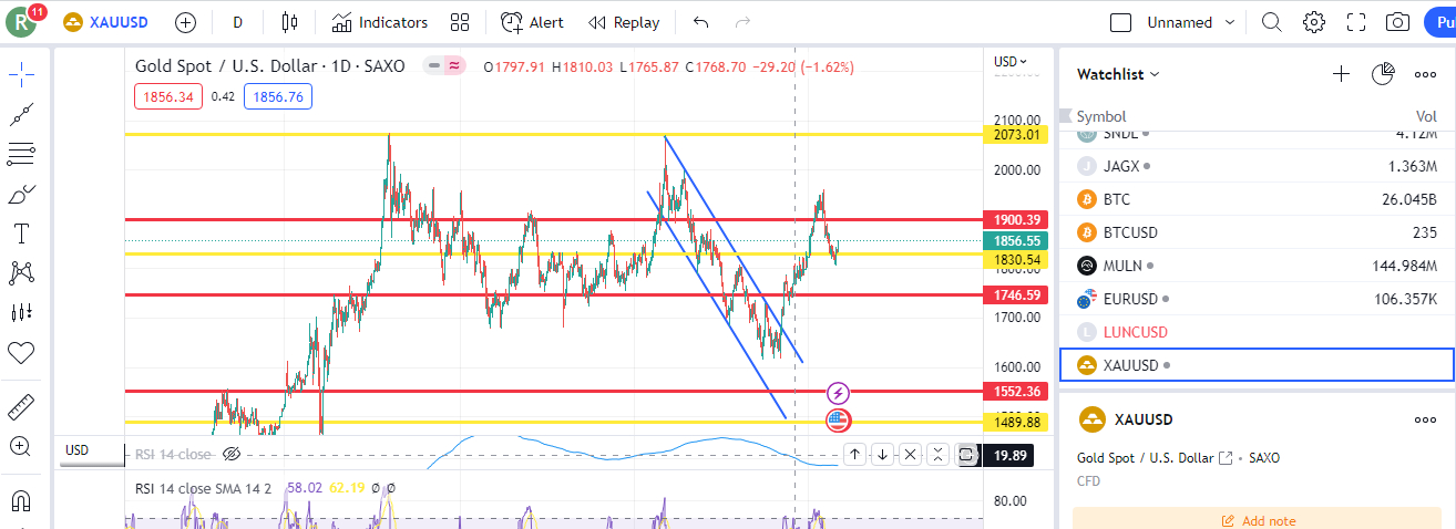 Daily gold chart