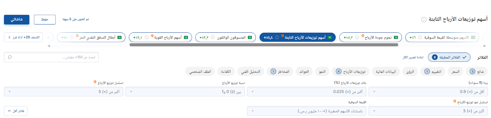 أداة ماسح الأسهم من إنفستنغ برو