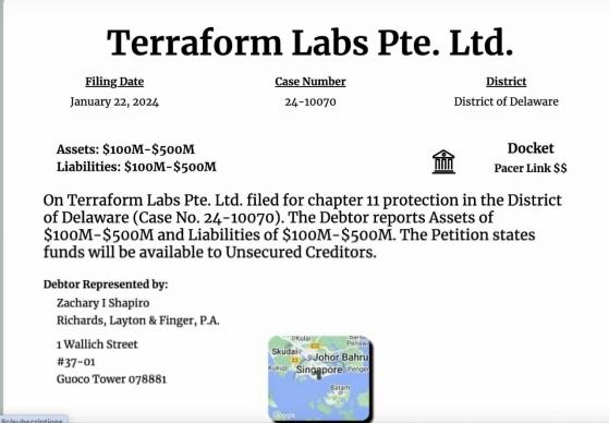 شركة Terraform Labs تعلن إفلاسها